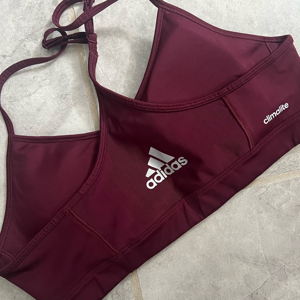 Adidas Climalite Maroon/Burgundy Sports Bra (Light Support) | Used